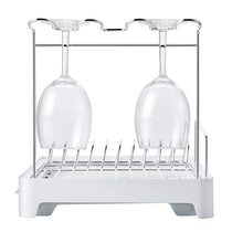 dish drying rack with removable wine glass holder