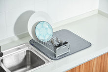 Aluminum Compact Dish Drying Rack with Microfiber Drying Mat 112050 - Kingrack Home