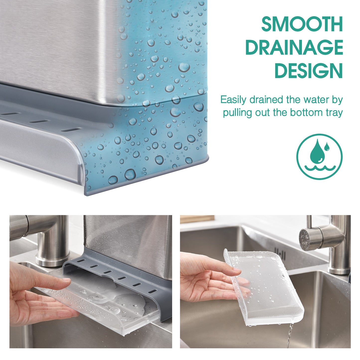 Kingrack Stainless Steel Sink Organizer, Kitchen Sink Caddy Organizer,WK810561
