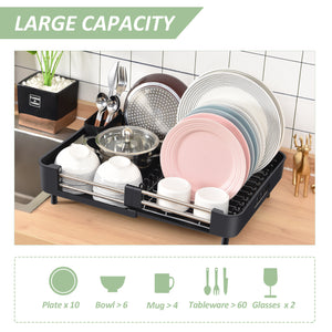 Stainless Steel Dish Drying Rack Adjustable Kitchen Plates