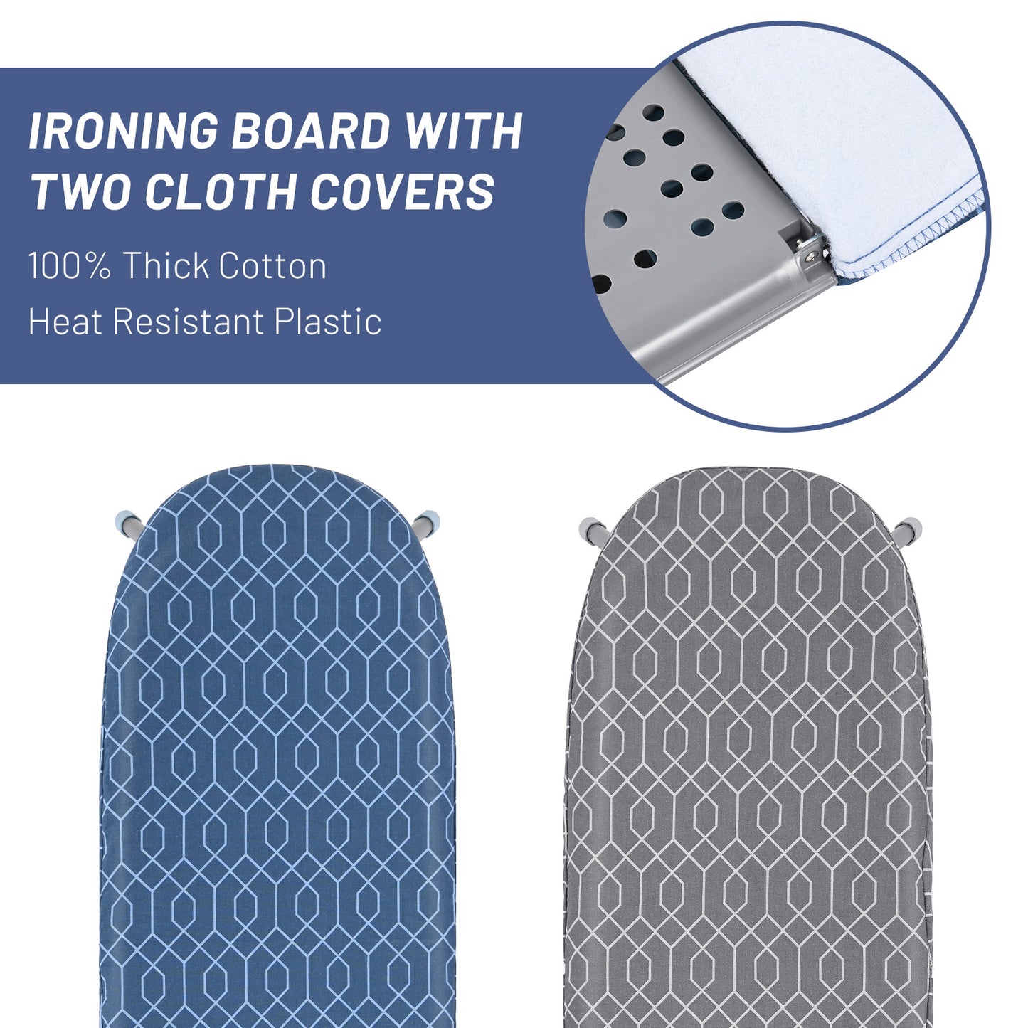 KINGRACK Foldable Ironing Board with Iron Rest , Tabletop Small Ironing Board with 2 Heat Resistant Ironing Cover, Portable Tabletop Ironing Board wiht Non-Slip Feet for Home Travel Use, P1232D3-16