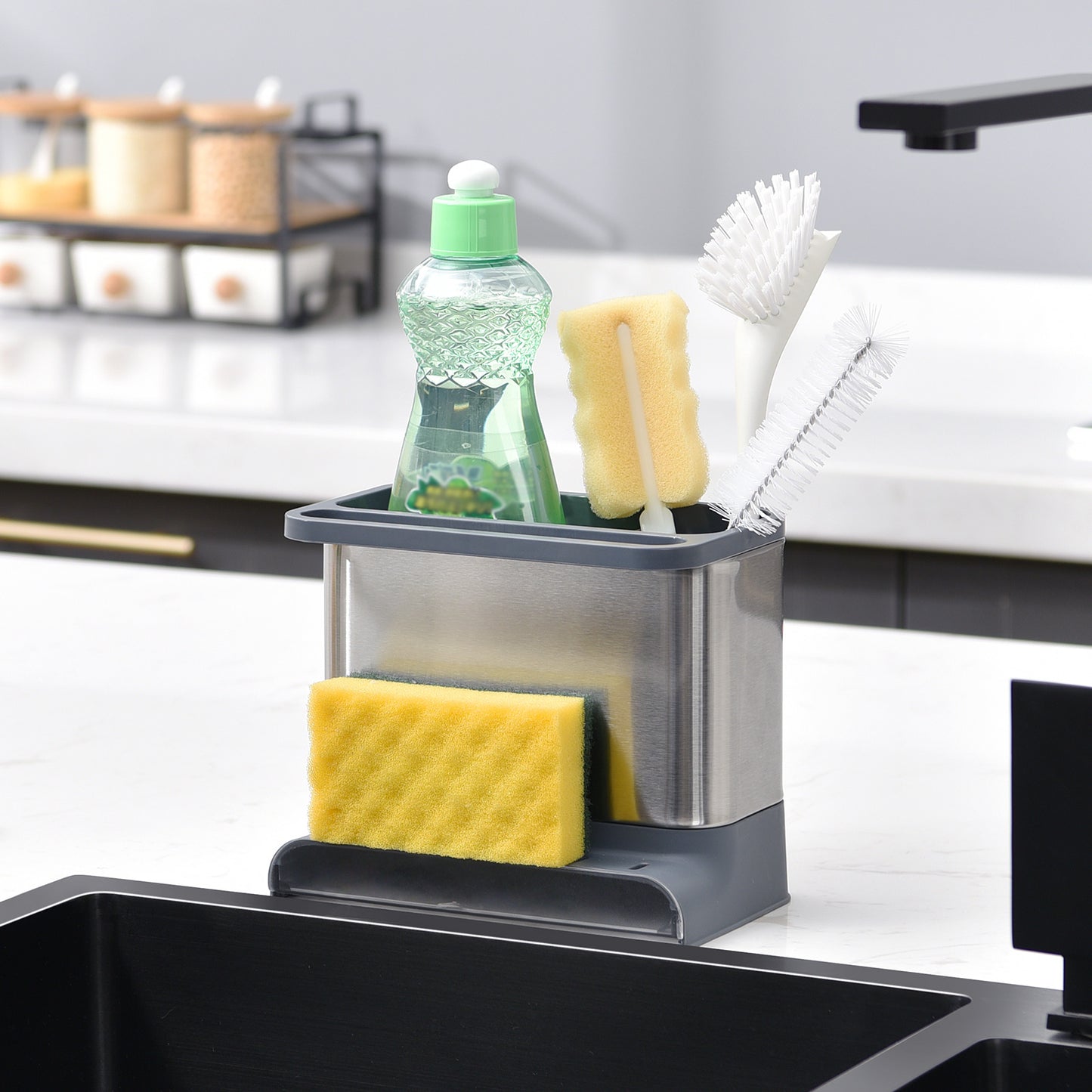 Kingrack Stainless Steel Sink Organizer, Kitchen Sink Caddy Organizer,WK810561