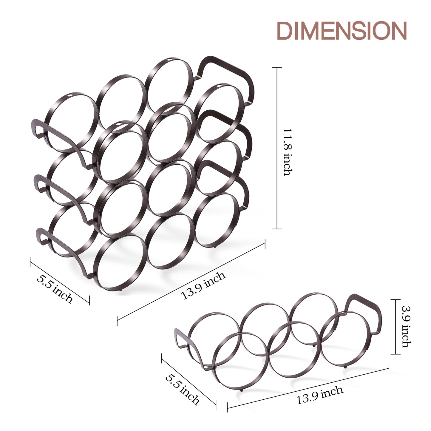 3 Tier Tabletop Stackable Wine Rack, 9 Bottles Standing Wine Holder,WK810133