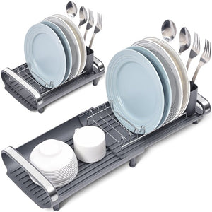 Kingrack Expandable Dish Drying Rack, Deluxe Small Dish Drainer Rack for Kitchen Counter Organizers,WK810585-3