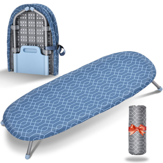 KINGRACK Fol dable Ironing Board, Tabletop Small Ironing Board with 2 Heat Resistant Ironing Cover, Portable Tabletop Ironing Board wiht Non-Slip Feet for Home Travel Use,P1232D-16