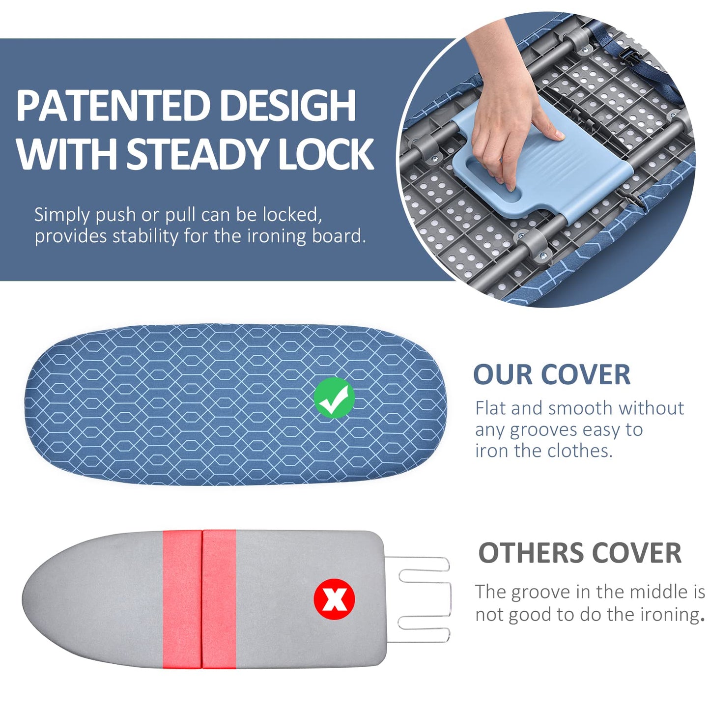 KINGRACK Fol dable Ironing Board, Tabletop Small Ironing Board with 2 Heat Resistant Ironing Cover, Portable Tabletop Ironing Board wiht Non-Slip Feet for Home Travel Use,P1232D-16