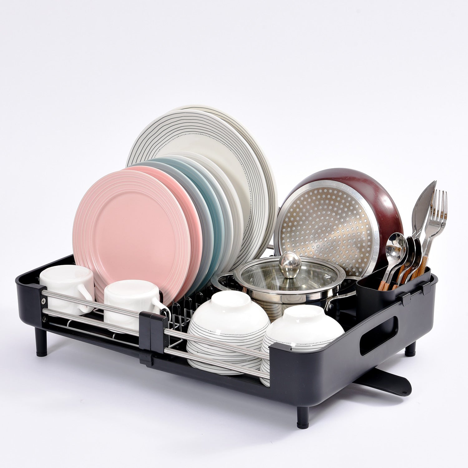 KK Kingrack Aluminum Extendable Dish Drying Rack, Adjustable Dish
