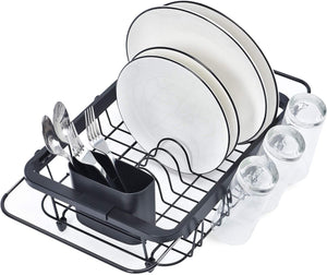 KINGRACK Expandable Dish Drying Rack Over The Sink Adjustable Dish Rack in Sink Or On Counter Dish Drainer with Utensil Holder Rustproof for Kitchen WK112142