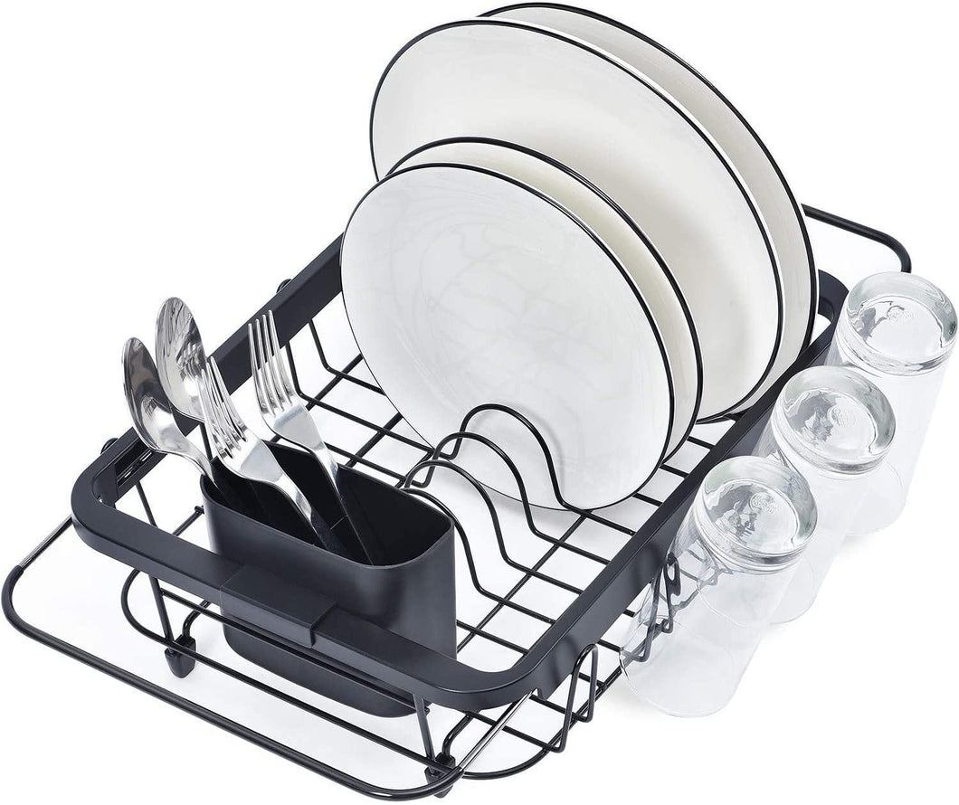K Kingrack Extendable Dish Rack, Adjustable Dish Drying Rack-Black