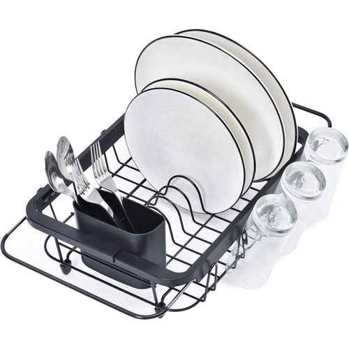 KK KINGRACK Expandable Dish Drying Rack, Dish Rack, over Sink Dish Drainer Black,WK112142