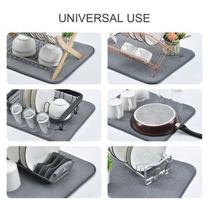 Drying Mat For Dishes Absorbent Drainage Mat Microfibre Kitchen