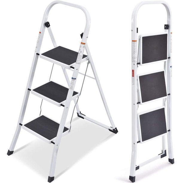 3 Step Ladder, Folding Non-Slip Step with Handgrip,WK2040-3