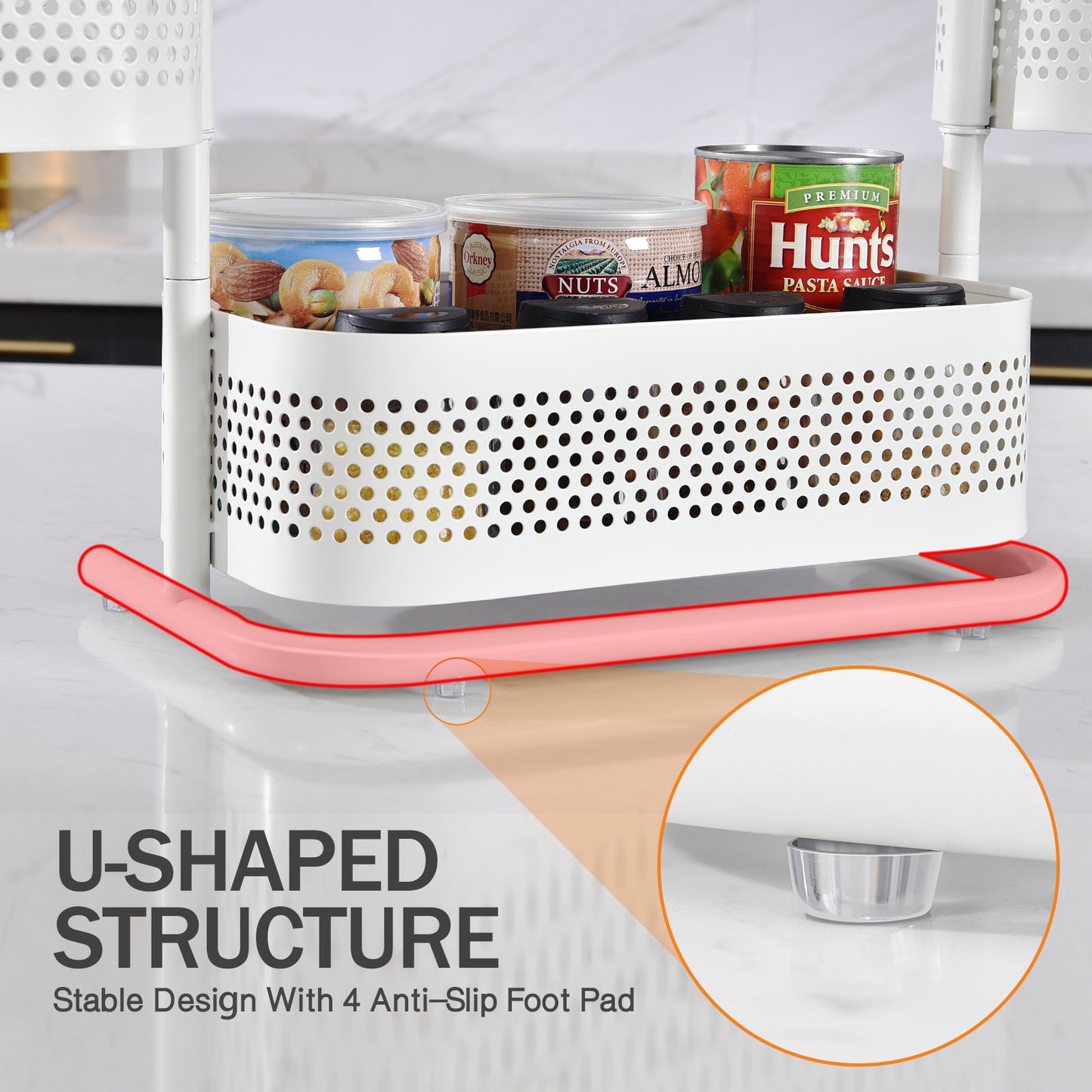 KINGRACK 3 Tier Rotating Bathroom Counter Organizer-White,WK830655