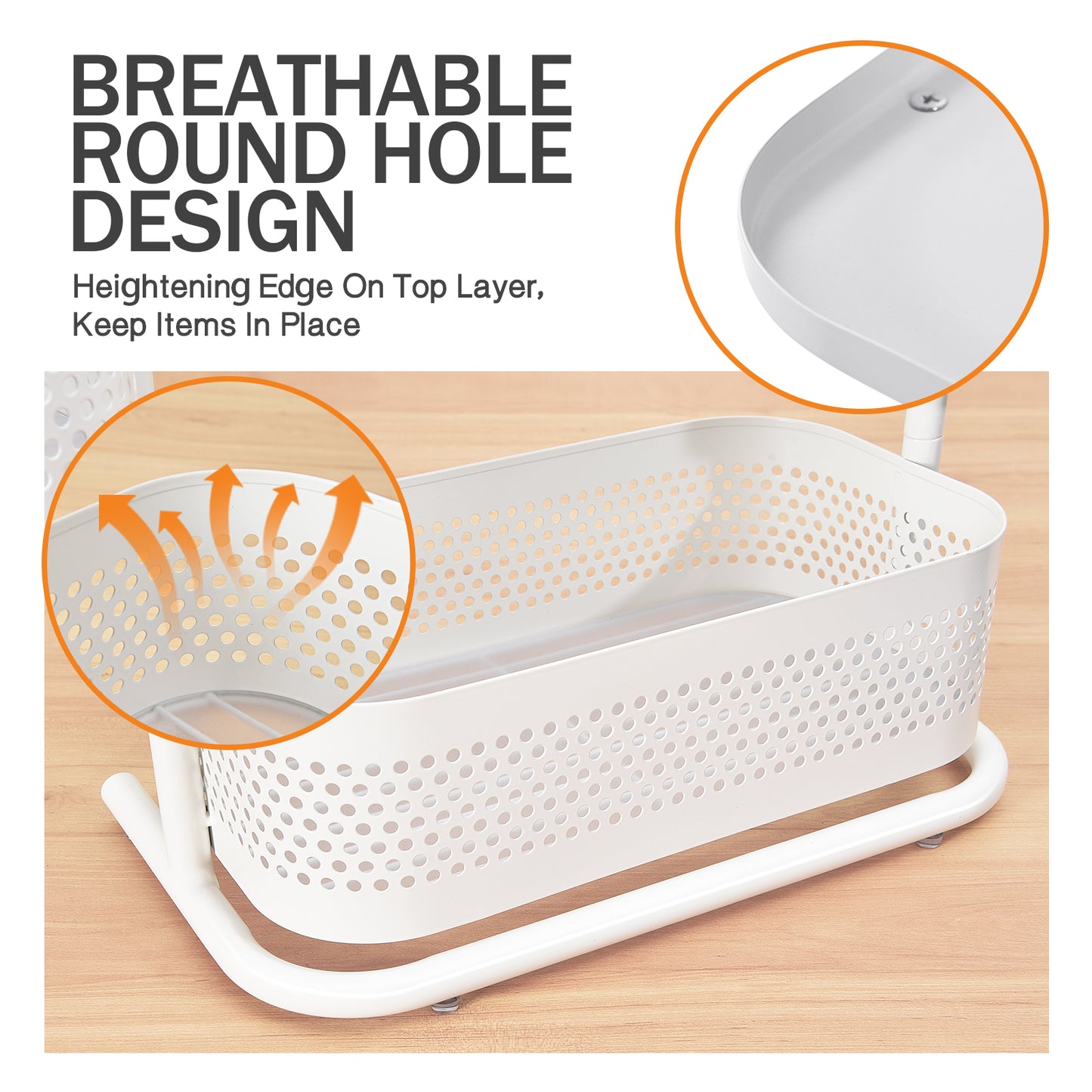 KINGRACK 3 Tier Rotating Bathroom Counter Organizer-White,WK830655