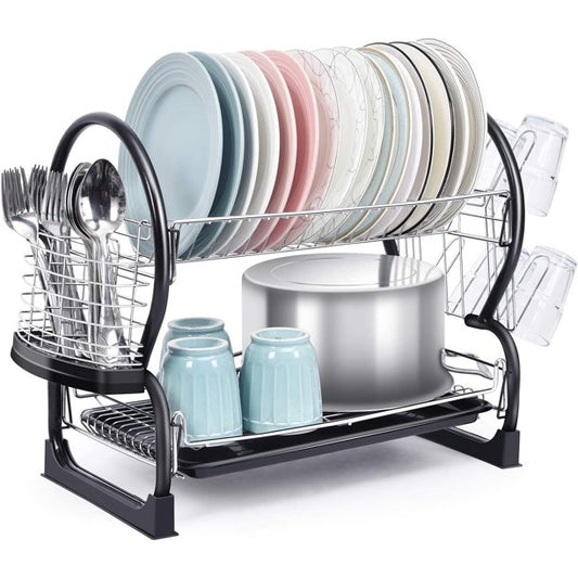 Kingrack 2-Tier Dish Rack Large Capacity Dish Drying Rack,WK112150-1